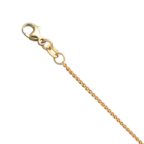 14K Yellow Gold 1.1mm Round Wheat Chain