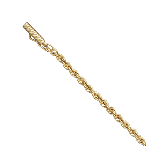 14K Yellow Gold 2.3mm Solid Rope Chain