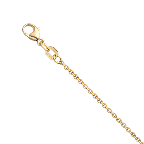 18K Yellow Gold 1.6mm Round Cable Chain