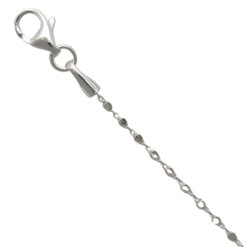 18K White Gold 8.0mm Domed Omega Chain