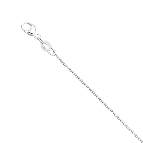 18K White Gold 1.0mm Round Cable Chain