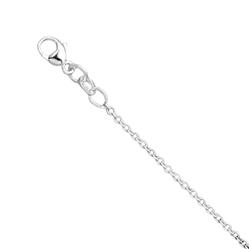 18K White Gold 1.6mm Round Cable Chain