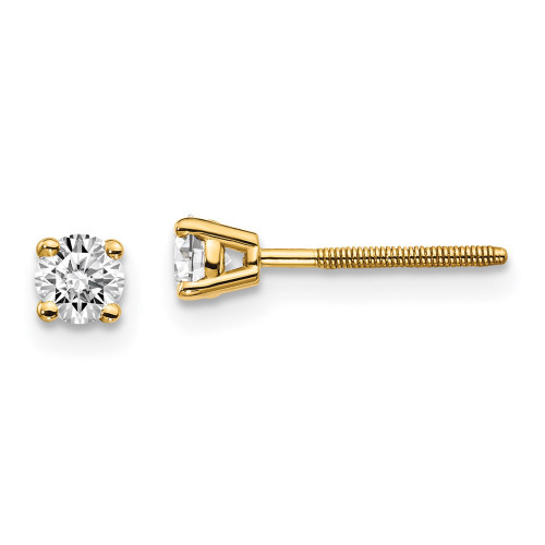 14K Yellow Gold 1/3 CTW Diamond Stud Threaded Post Earrings