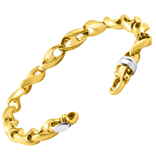 18k Handcrafted 8mm Twisted-Tab Link Chain