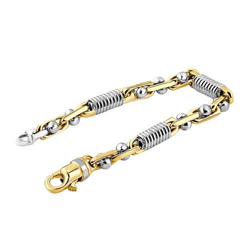 18k Handcrafted 7.5mm Spring and Bolt Chain
