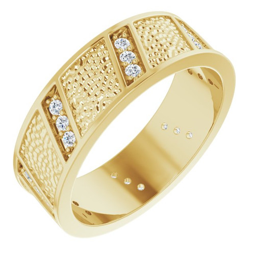 14K Yellow Gold 1/3 CTW Natural Diamond Accented Band