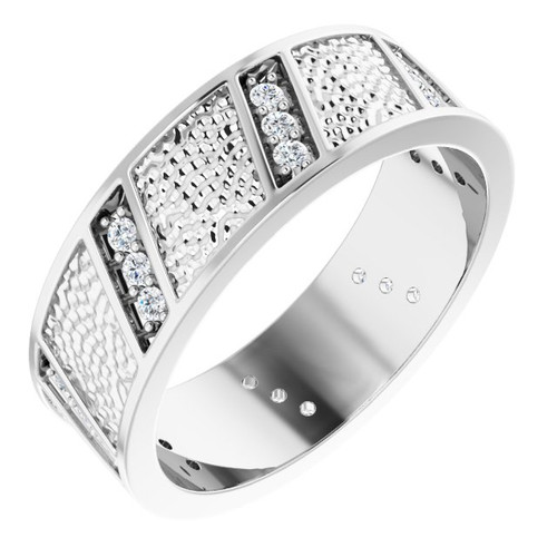 14K White Gold 1/3 CTW Natural Diamond Accented Band