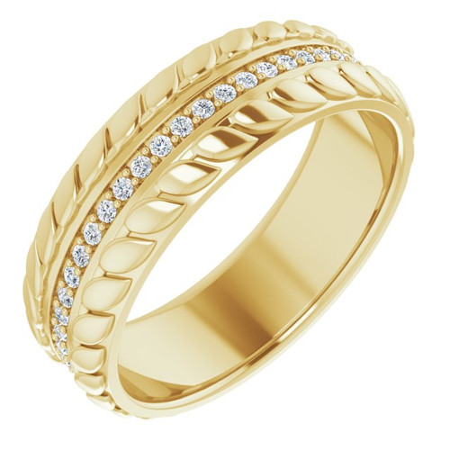 14K Yellow Gold 7 mm 1/3 CTW Natural Diamond Accented Band