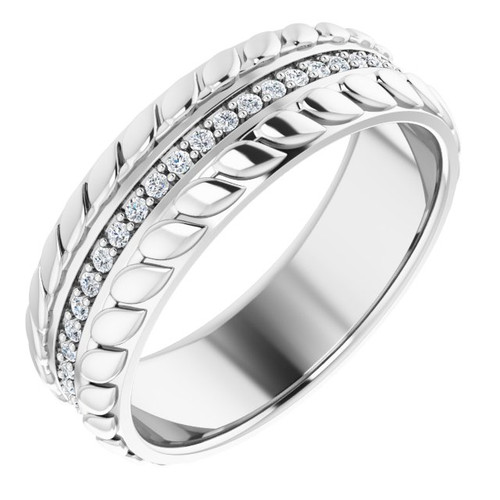 14K White Gold 7 mm 1/3 CTW Natural Diamond Accented Band