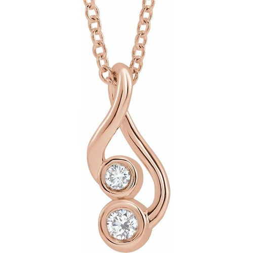 14K Rose Gold .07 CTW Natural Diamond Hold You Forever® Necklace