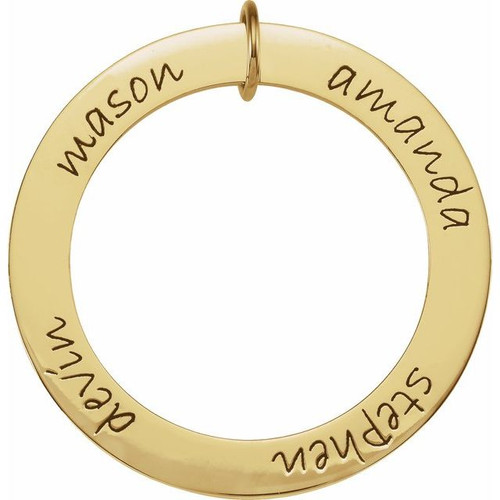 14K Yellow Gold Posh Mommy® Engravable Forever Loop Pendant