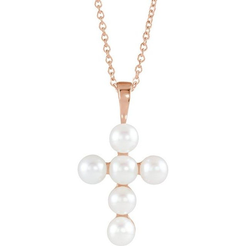 Thalassa Pearl Cross Necklace – Child of Wild