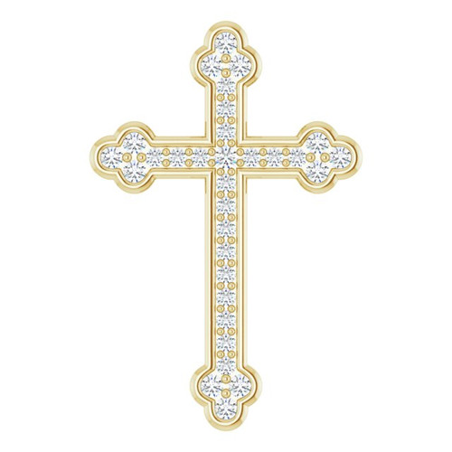 14K Yellow Gold 1/4 CTW Natural Diamond Cross Pendant