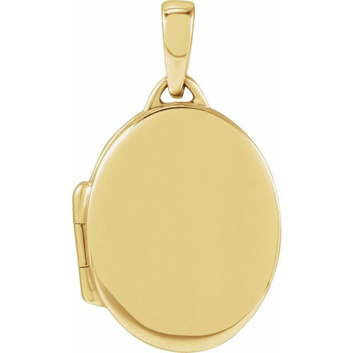 14K Yellow Gold Engravable Oval Locket