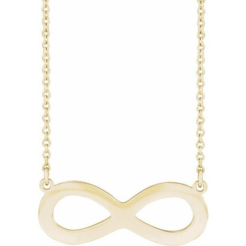 14K Yellow Gold Engravable Infinity Family Necklace
