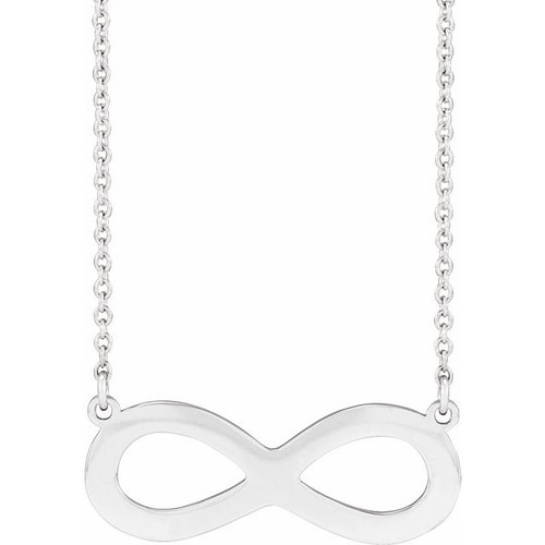 14K White Gold Engravable Infinity Family Necklace