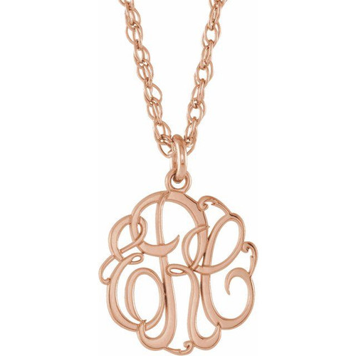 Script Monogram Necklace (3 Initials)