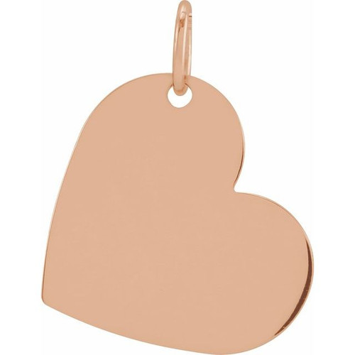 14K Rose Gold Engravable Heart Pendant
