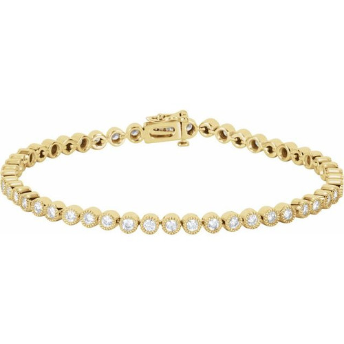 14K Yellow Gold 2 CTW Natural Diamond Line 7-1/4" Bracelet