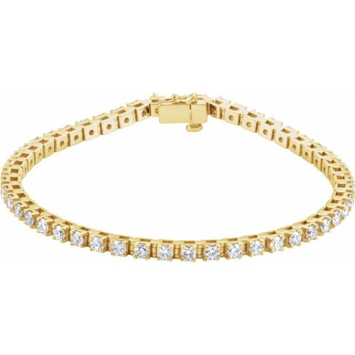 14K Yellow Gold 3 3/8 CTW Natural Diamond Line 7" Bracelet