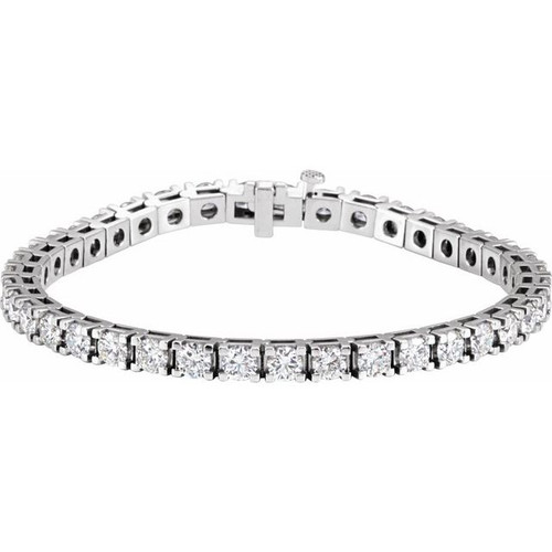 14K White Gold 9-1/6 CTW Natural Diamond Line 7-1/4" Bracelet