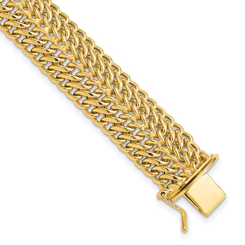 14k Yellow Gold Polished 7.5" Fancy Link Bracelet