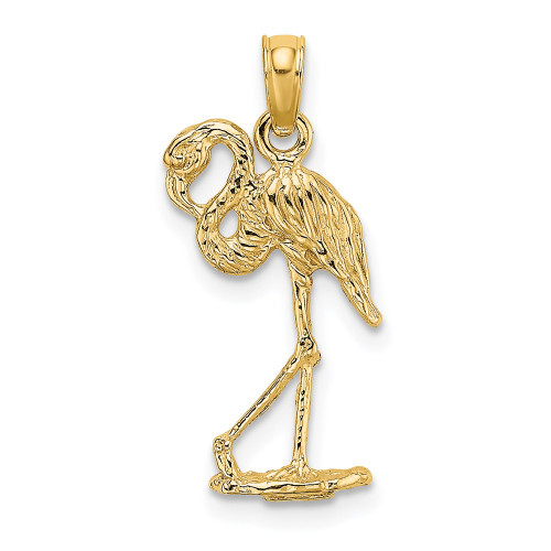 14K Yellow Gold 3-D Flamingo Charm