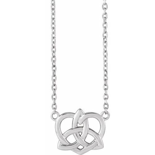14K White Gold Celtic-Inspired Necklace