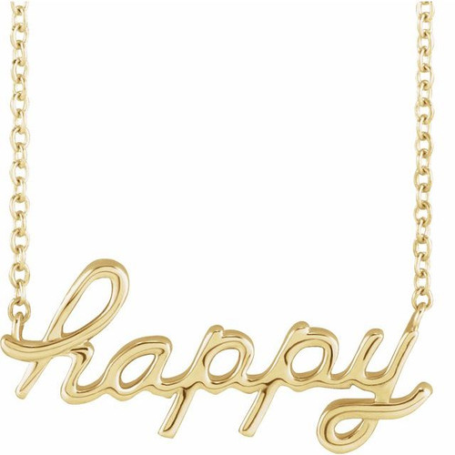 14K Yellow Gold Happy Necklace