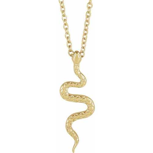 14K Yellow Gold Snake Necklace