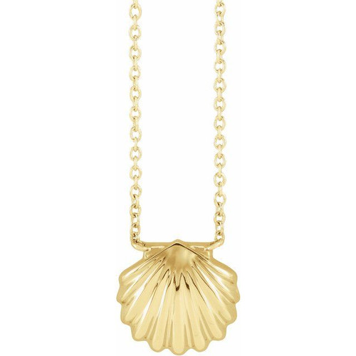 14K Yellow Gold Shell  Necklace