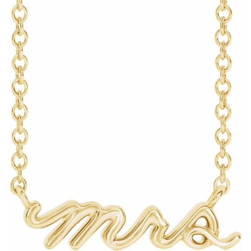 14K Yellow Gold Mrs Necklace