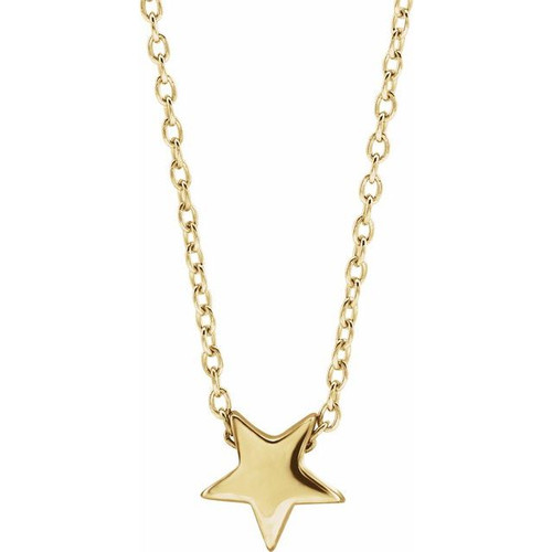 14K Yellow Gold Star Necklace