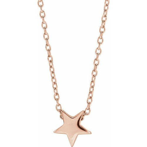 14K Rose Gold Star Necklace