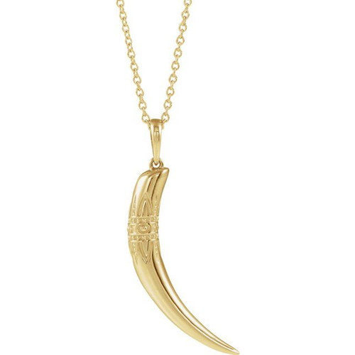 14K Yellow Gold Tusk Necklace