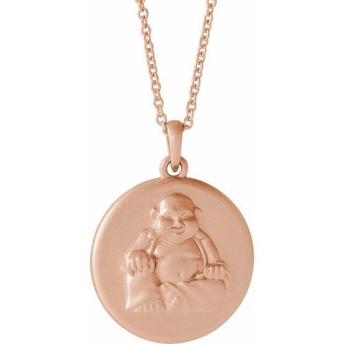 14K Rose Gold Buddha Necklace
