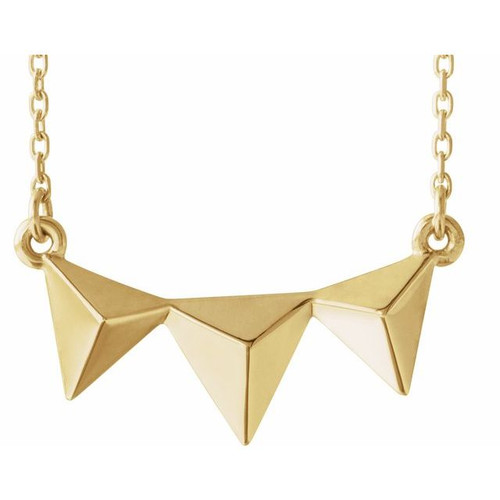 14K Yellow Gold Pyramid Necklace