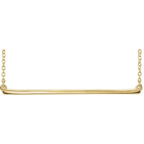 14K Yellow Gold Straight Bar Necklace