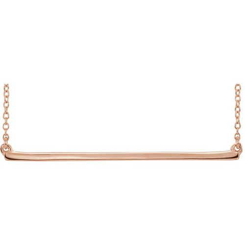 14K Rose Gold Straight Bar Necklace