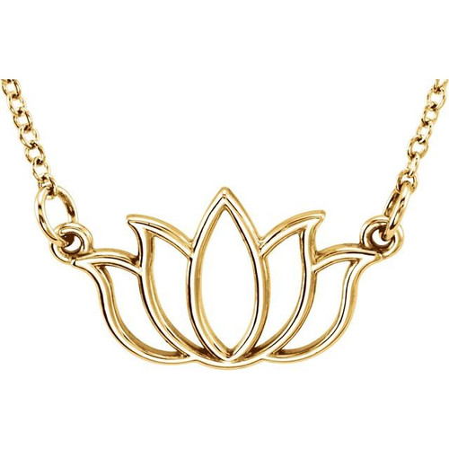 14K Yellow Gold Tiny Posh® Lotus Necklace