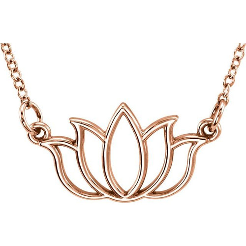 14K Rose Gold Tiny Posh® Lotus Necklace