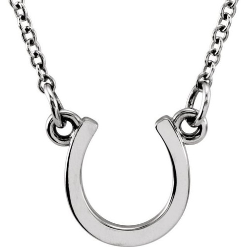 14K White Gold Tiny Posh® Horseshoe Necklace