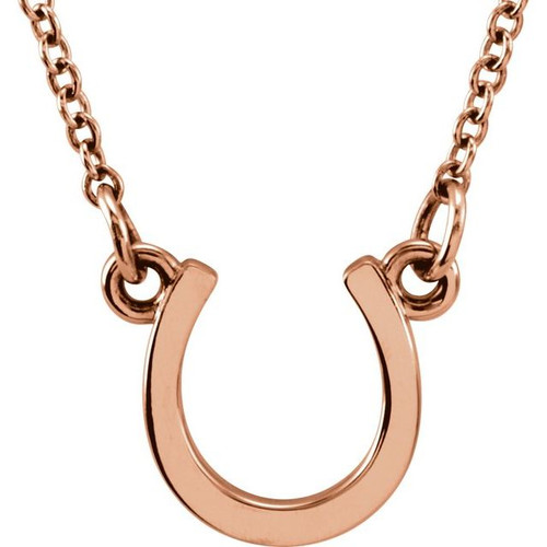 14K Rose Gold Tiny Posh® Horseshoe Necklace