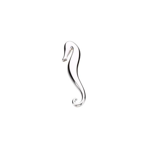 14K White Gold Seahorse Pendant Or Brooch