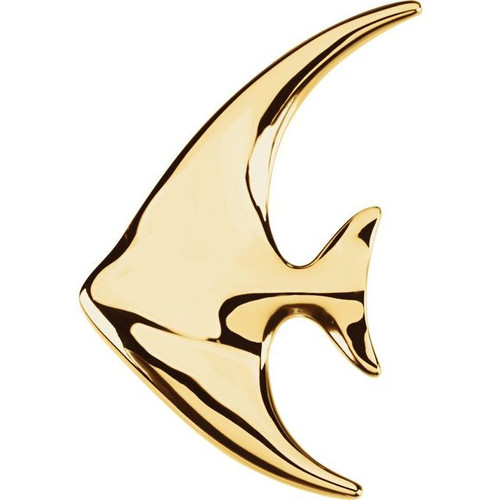 14K Yellow Gold Angelfish Pendant Or Brooch