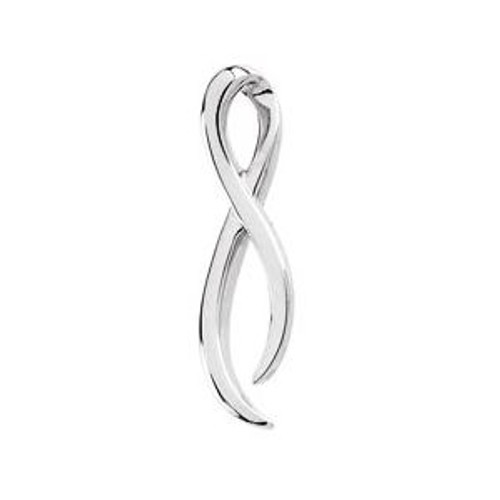 14K White Gold Ribbon Slide Pendant