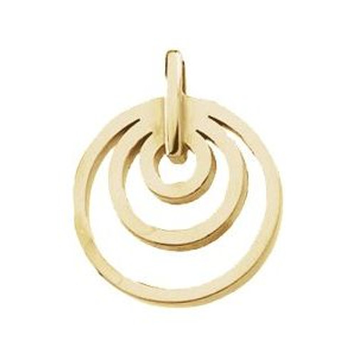 14K Yellow Gold Concentric Circle Pendant