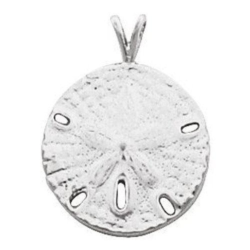 14K White Gold Sand Dollar Pendant