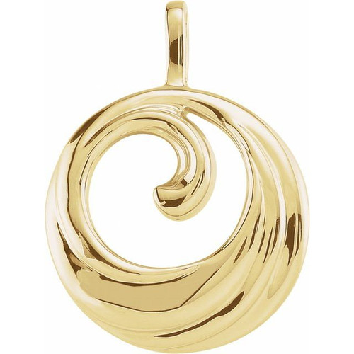 14K Yellow Gold Circle Pendant