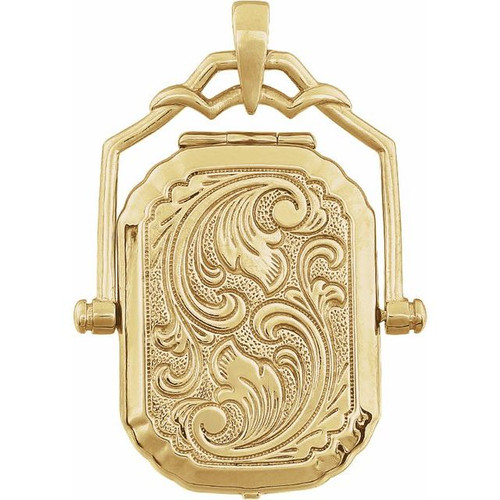 14K Yellow Gold Swivel Locket